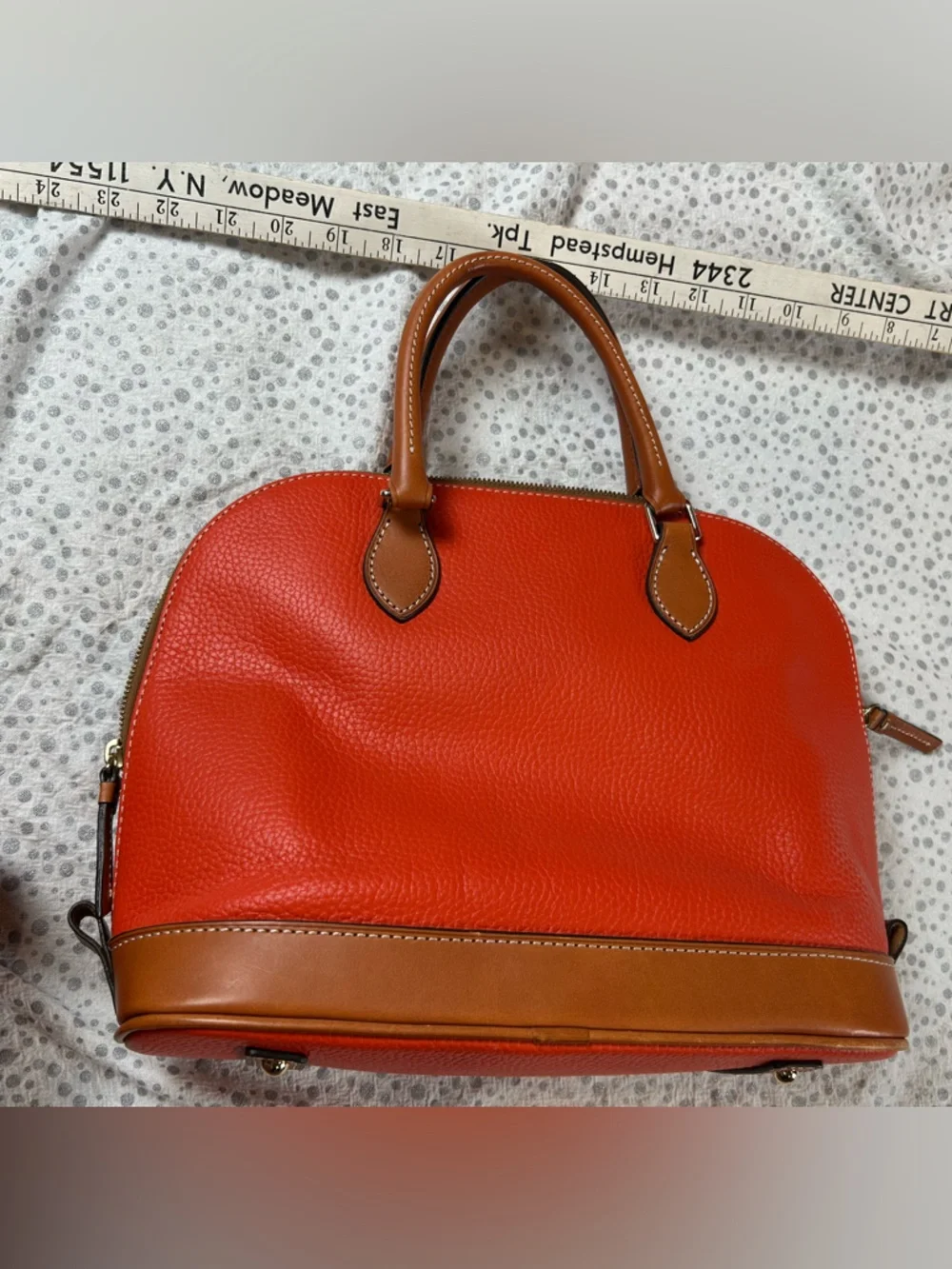 Dooney & Bourke Zip Zip Satchel in Red Orange NWOT